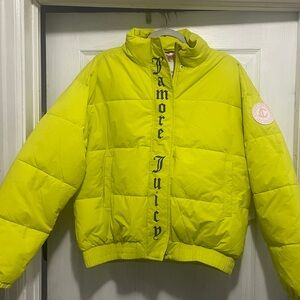 Juicy Couture Neon Cozy Zip Puffer Jacket